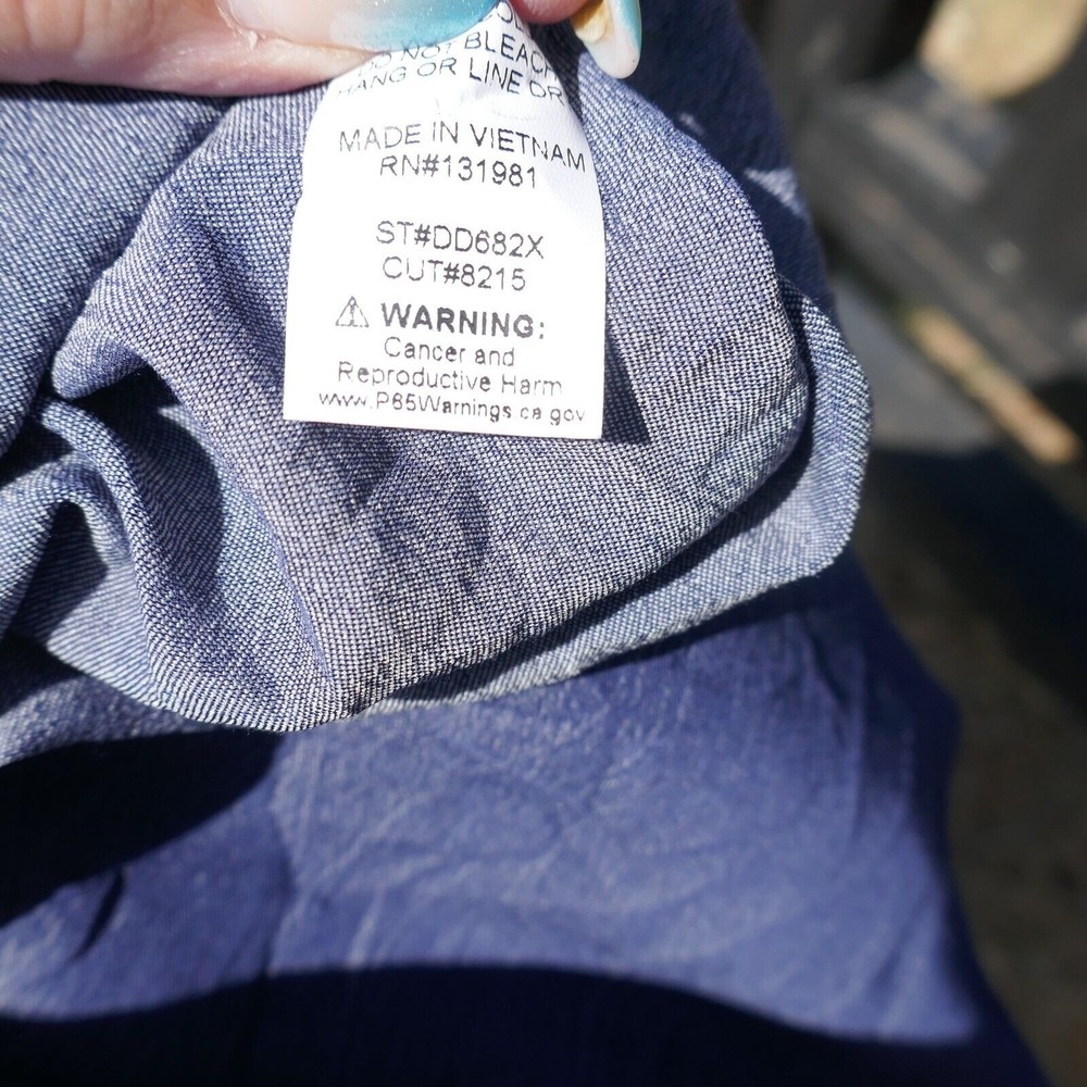 Naif Pullover Swing Dress Denim Blue Chambray NWT 1X Bell Sleeve - Picture 9 of 9